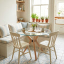 Butterfly Glass Round Dining Table – 3-Leg