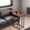 C-Shaped Slim Table with Metal Legs