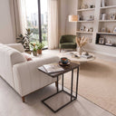 C-Shaped Slim Table with Metal Legs