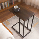 C-Shaped Slim Table with Metal Legs