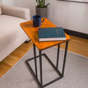 C-Shaped Slim Table with Metal Legs