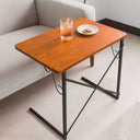 C-Shaped Wide Table with Metal Legs