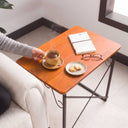 C-Shaped Wide Table with Metal Legs