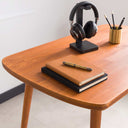 Modern Rectangular Solid Pine Home Office Desk with Rounded Edges
