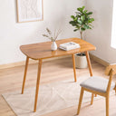 Modern Solid Oak Rectangle Dining Table with Rounded Side