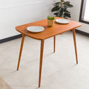Modern Rectangle Solid Pine Dining Table with Rounded Edges