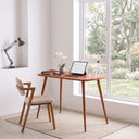 Modern Rectangular Solid Pine Home Office Desk with Rounded Edges