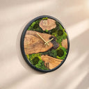 Rustic Solid Wood Wall Clock – Moss Edition