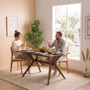 Rustic Rectangle Dining Table with Butterfly Pedestal Legs