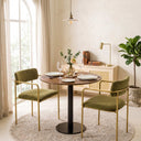 Birch Plywood Round Dining Table with Metal Tulip Leg