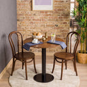 Birch Plywood Round Dining Table with Metal Tulip Leg