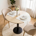 Birch Plywood Round Dining Table with Metal Tulip Leg