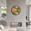 Rustic Solid Wood Wall Clock – Moss Edition