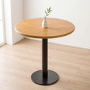 Solid Pine Wood Round Dining Table with Metal Tulip Leg