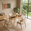 Solid Oak Oval Edged Rectangle Dining Table