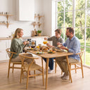 Solid Oak Oval Edged Rectangle Dining Table