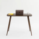Modern Rectangular Solid Pine Home Office Desk with Rounded Edges