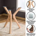 Solid Wood Round Dining Butterfly Table Base 3-Legs