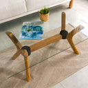 rectangle coffee table base 4 legs, wood coffee table base for glass top 15