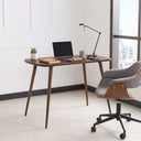 Modern Rectangular Solid Pine Home Office Desk with Rounded Edges