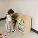 Freestanding Montessori Bookshelf, Handcrafted Wooden Kids Book Display Shelf 7