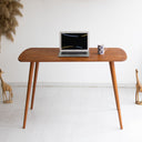birch plywood home office desk, minimalist wood desk with rounded edges 3