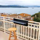 Adjustable balcony table Handcrafted balcony table Balcony table for small spaces Folding table for porch or terrace Wooden balcony bar table