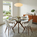Butterfly Glass Round Dining Table – 3-Leg