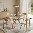 Butterfly Glass Round Dining Table – 3-Leg