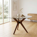 Butterfly Glass Round Dining Table – 3-Leg