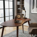 Kidney Shaped Desk with Drawer, Handcrafted Birch Plywood Home Office Desk 13