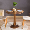 Solid Oak Round Dining Table with Wooden Tulip Leg
