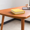 Modern Rectangular Solid Pine Home Office Desk with Rounded Edges