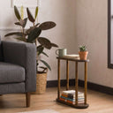 Solid Wood Oval Side Table
