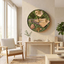 Rustic Solid Wood Wall Clock – Moss Edition
