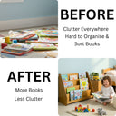 Freestanding Montessori Bookshelf, Handcrafted Wooden Kids Book Display Shelf 10