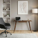 Rectangle Wooden Desk with Drawer - Mid Century Modern Home Office Desk 4