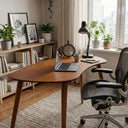 Kidney Home Office Desk with clock