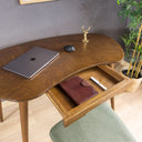 Kidney Shaped Desk with Drawer, Handcrafted Birch Plywood Home Office Desk 15