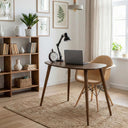 Kidney Shaped Desk with Drawer, Handcrafted Birch Plywood Home Office Desk 
