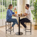 modern bistro table, round bar height table with tulip base 1