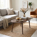 modern oval coffee table, oval wood coffee table with solid legs