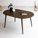 modern oval coffee table, oval wood coffee table with solid legs 1