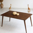 modern rectangular wood coffee table, minimalist coffee table with wood legs 5