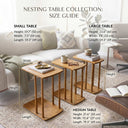 Solid Pine Wood C Table Nesting Set