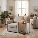 Solid Wood Oval Side Table