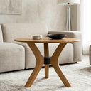 Round Coffee Table with Solid Wood Butterfly Legs
