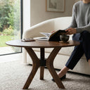 Round Coffee Table with Solid Wood Butterfly Legs