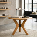 Round Coffee Table with Solid Wood Butterfly Legs
