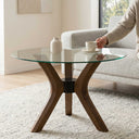 Solid Wood Round Coffee Butterfly Table Base 3-Legs